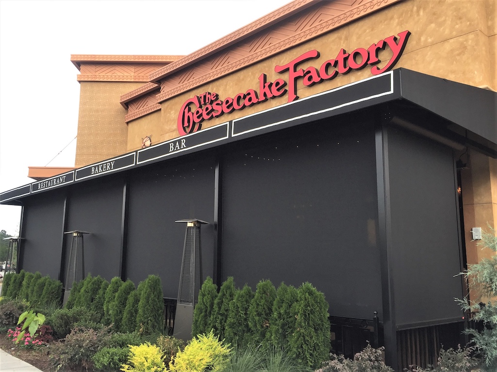 Hurricane screens installed at The Cheesecake Factory