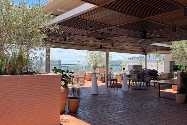 screens at rooftop restaurant in west palm beach