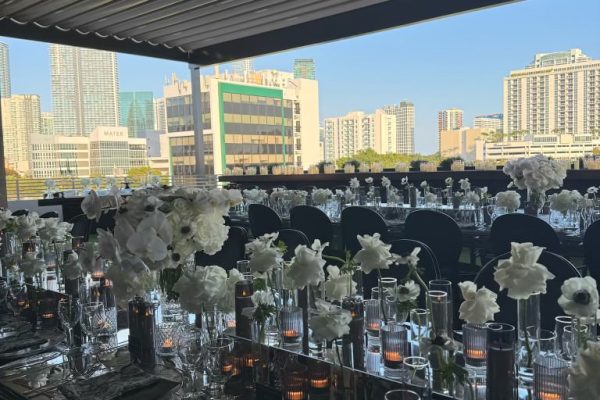 retractable canopy over outdoor event space